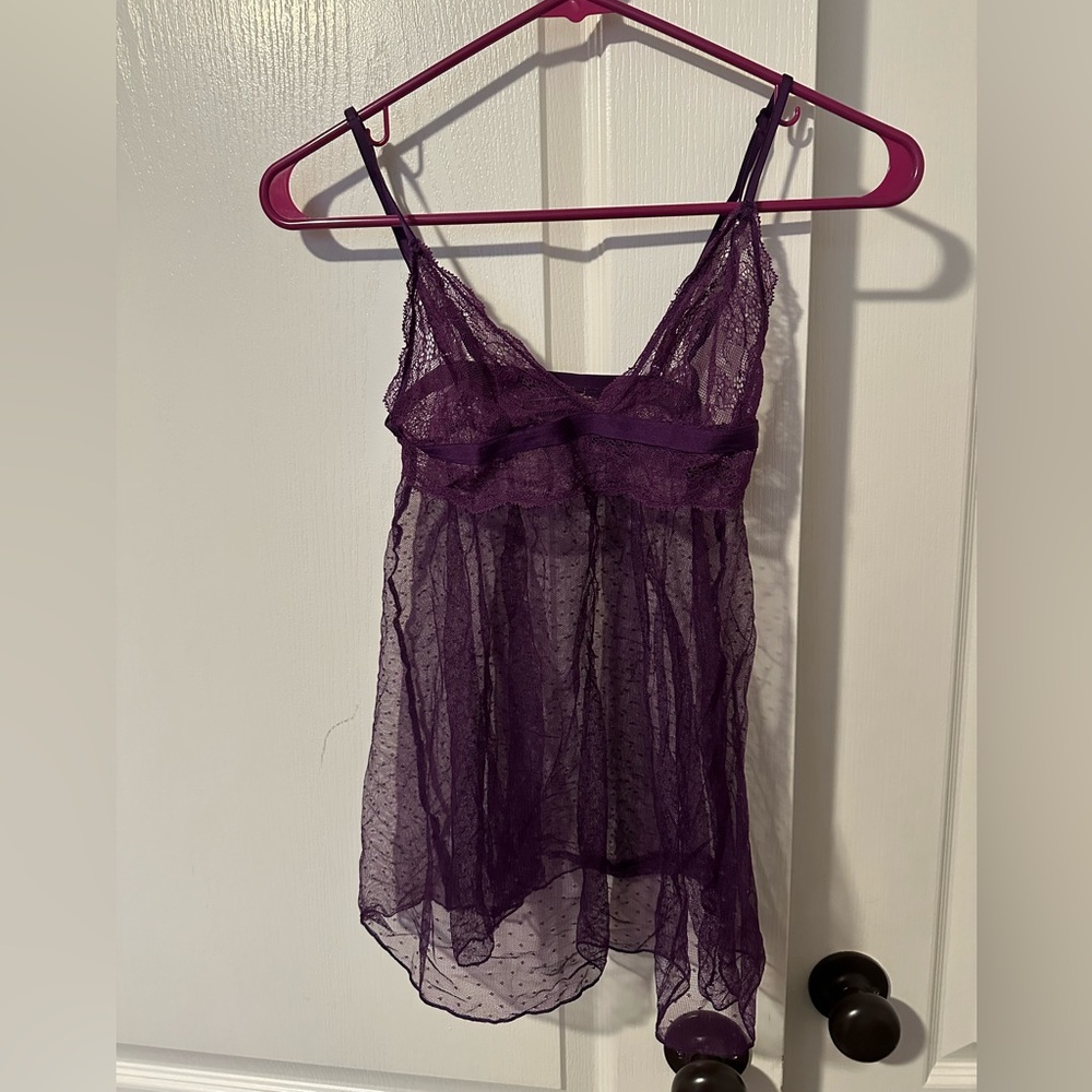 Sheer berry purple baby doll Victoria’s Secret XS